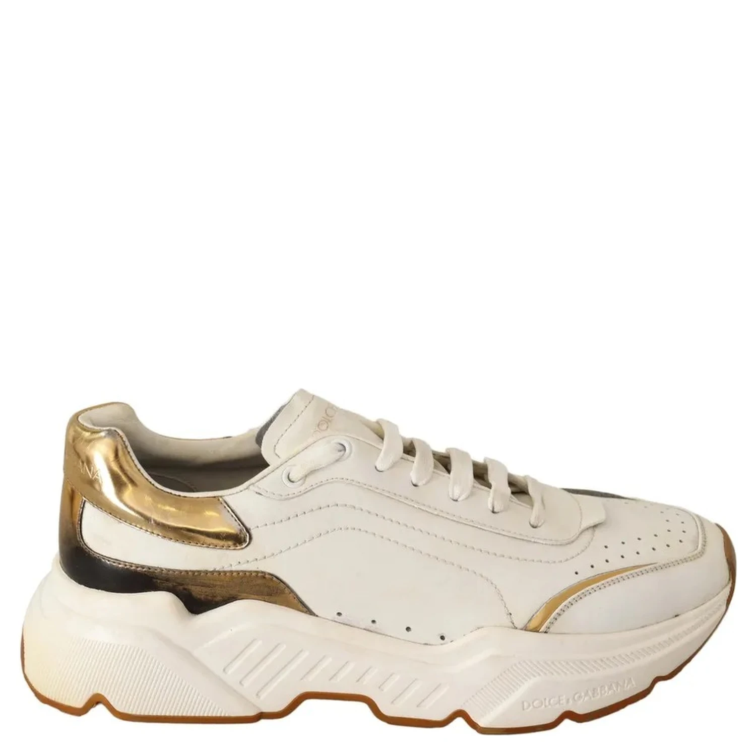 White Gold Leather Sport DAYMASTER Sneakers Shoes