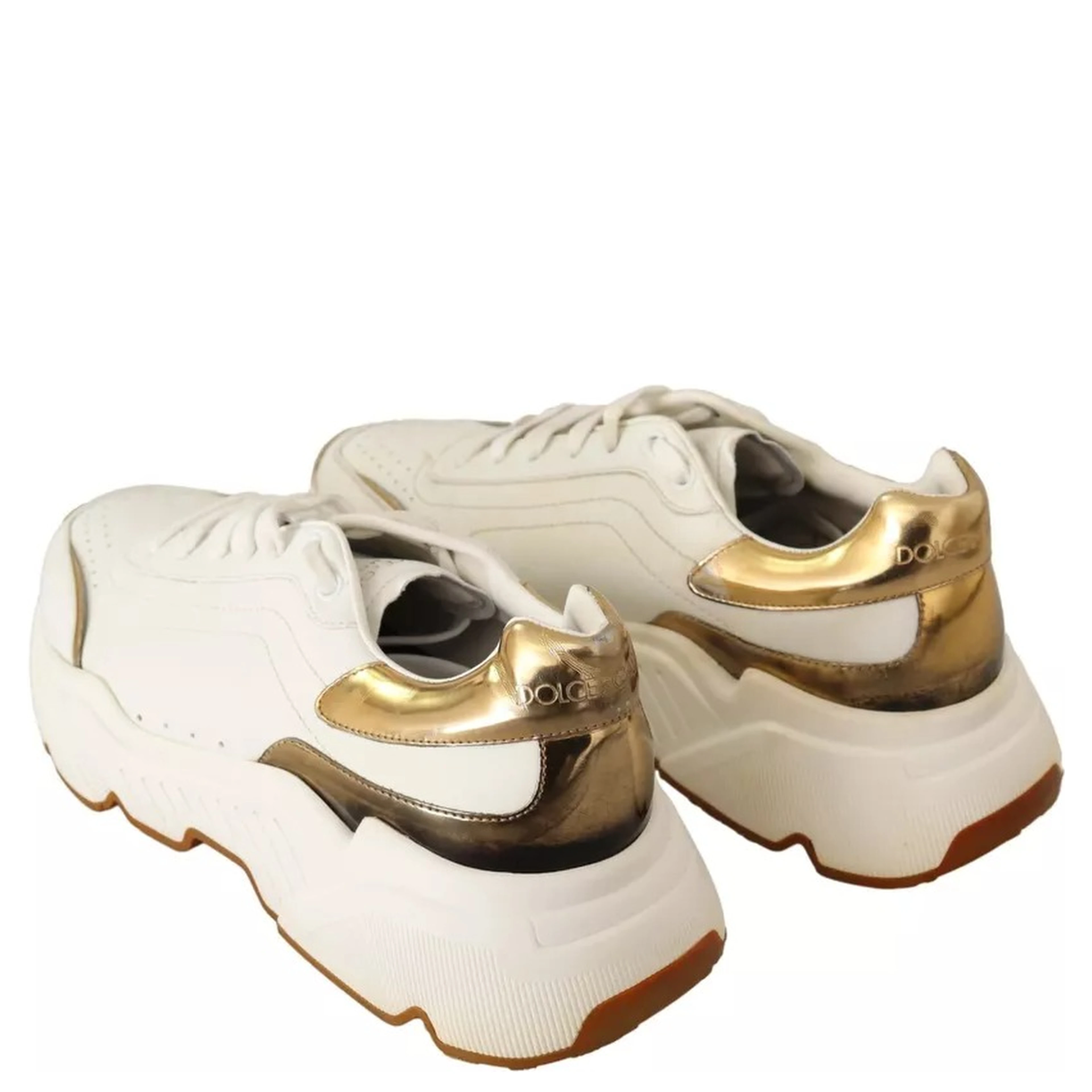 White Gold Leather Sport DAYMASTER Sneakers Shoes