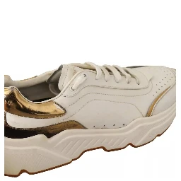 White Gold Leather Sport DAYMASTER Sneakers Shoes