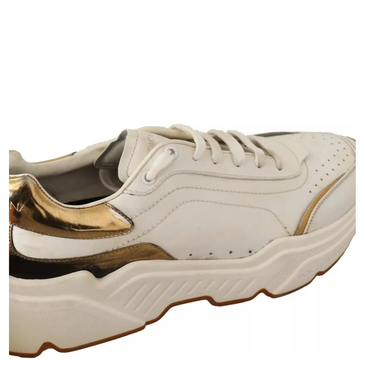 White Gold Leather Sport DAYMASTER Sneakers Shoes