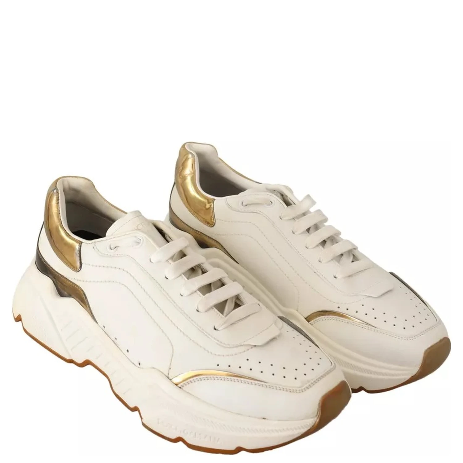 White Gold Leather Sport DAYMASTER Sneakers Shoes