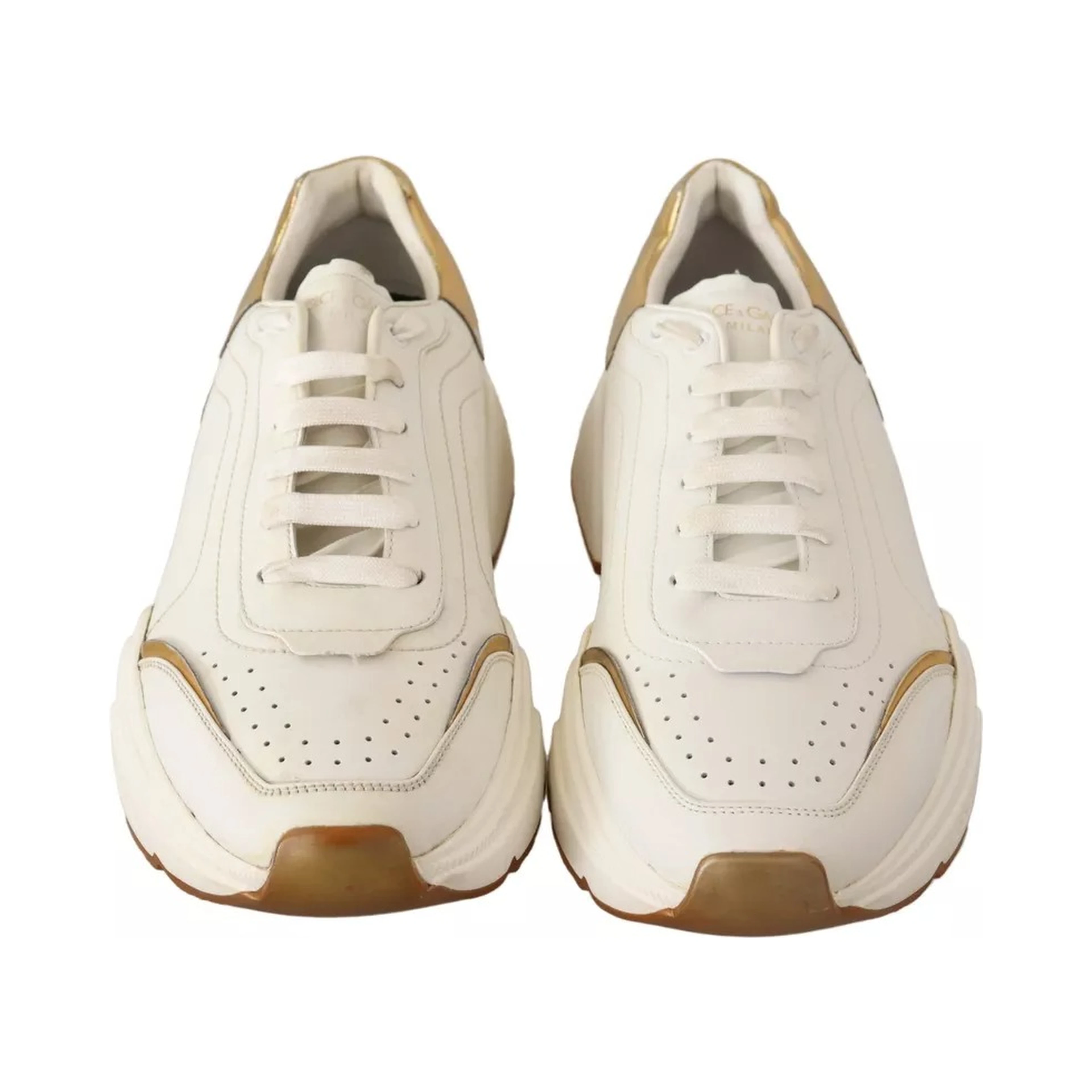 White Gold Leather Sport DAYMASTER Sneakers Shoes