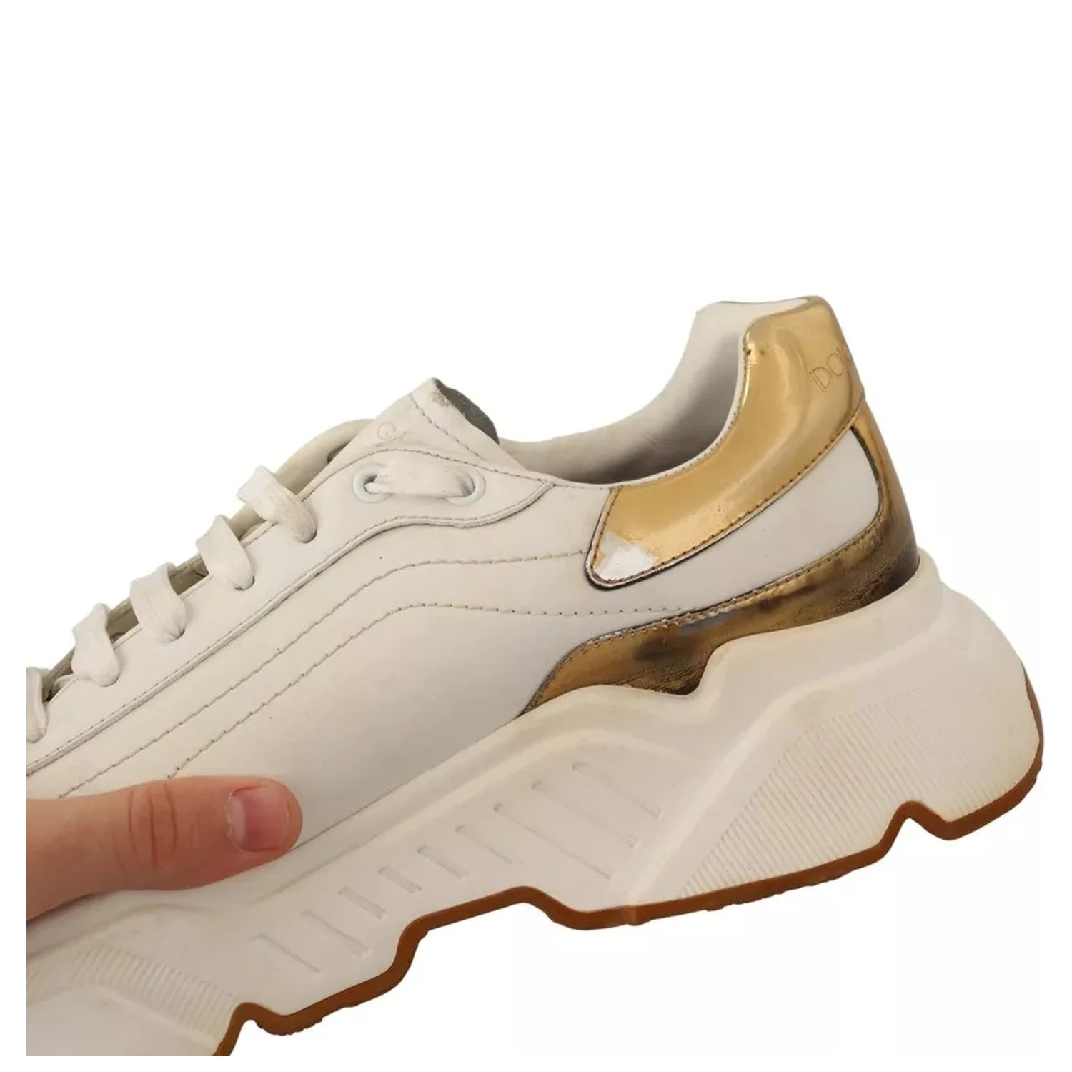 White Gold Leather Sport DAYMASTER Sneakers Shoes