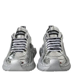 Silver Leather Super Queen Sneakers Shoes