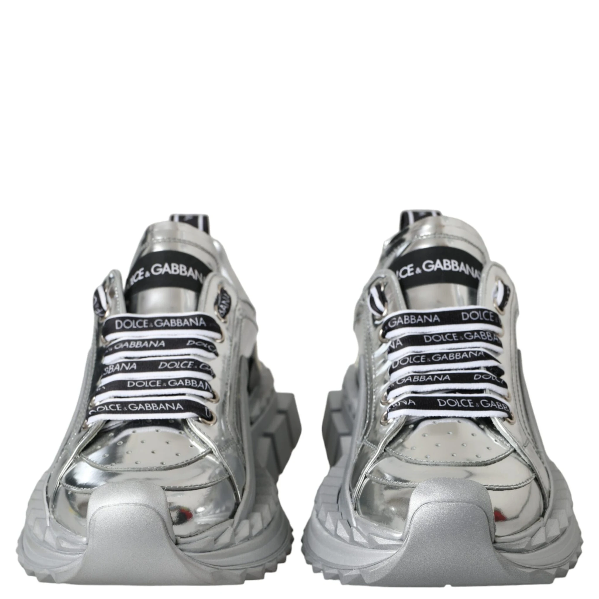 Silver Leather Super Queen Sneakers Shoes