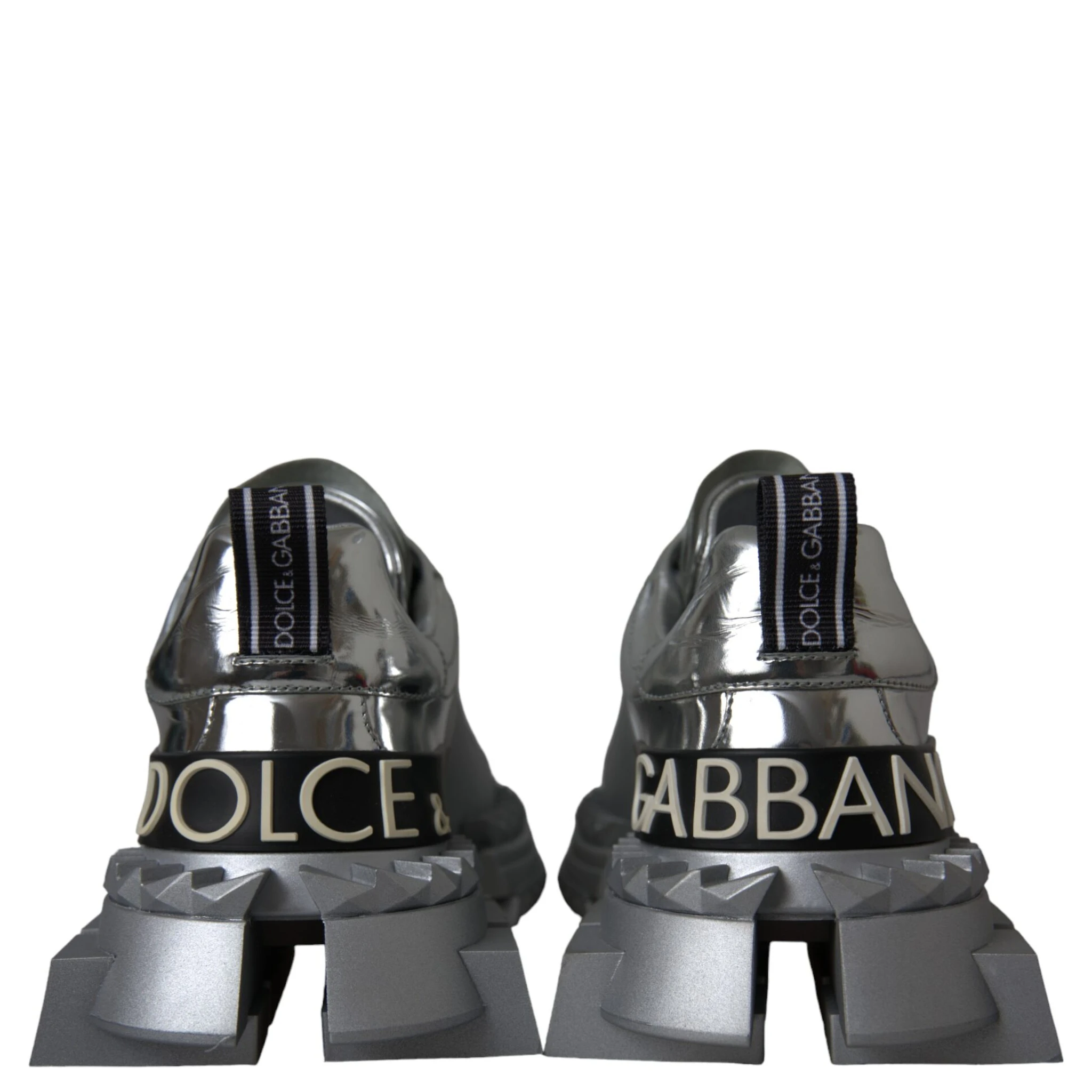 Silver Leather Super Queen Sneakers Shoes