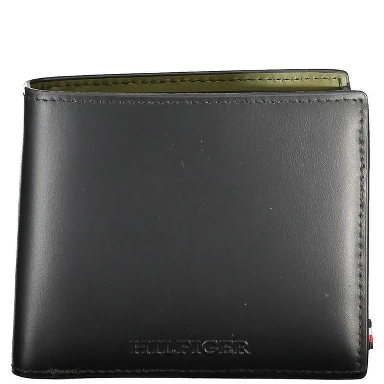 Men's black leather bifold wallet