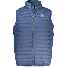 Blue Polyamide Sleveless Jacket