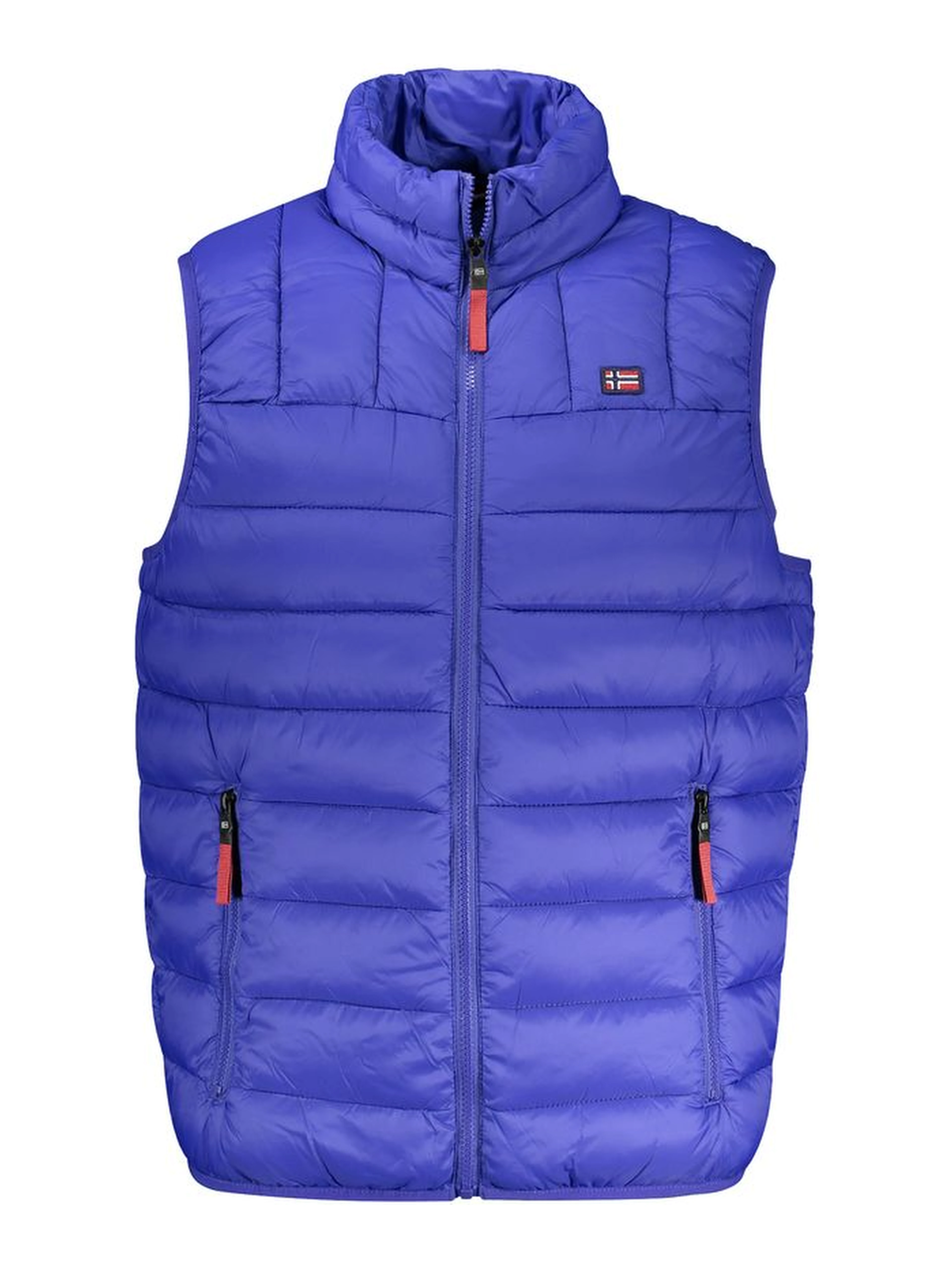 Blue Polyamide Sleveless Jacket