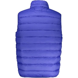 Blue Polyamide Sleveless Jacket