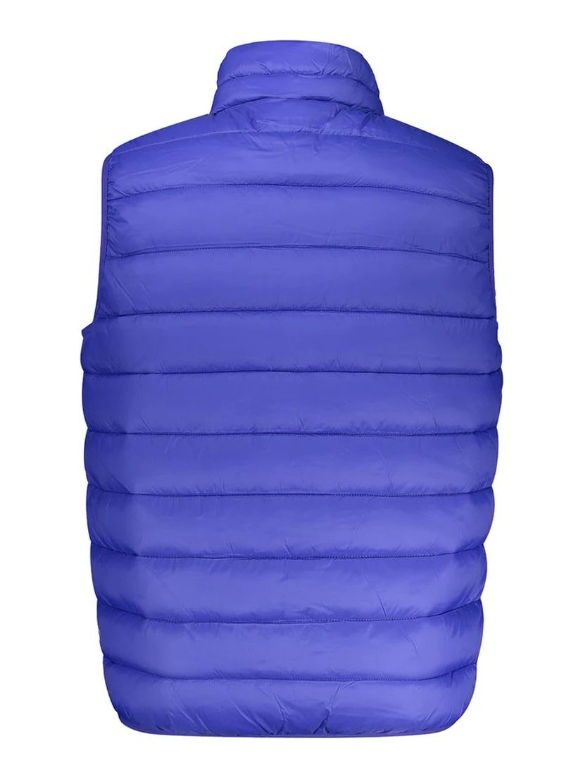 Blue Polyamide Sleveless Jacket