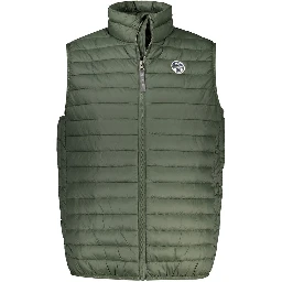 Green Polyamide Sleveless Jacket