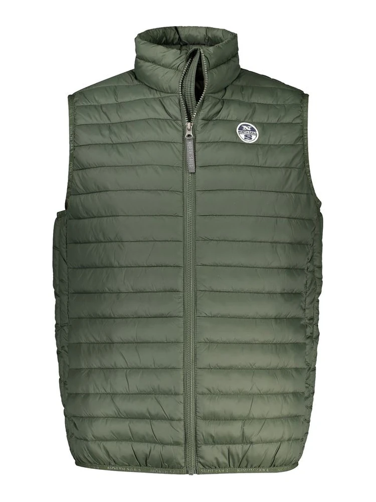 Green Polyamide Sleveless Jacket