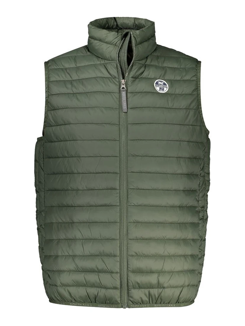 Green Polyamide Sleveless Jacket
