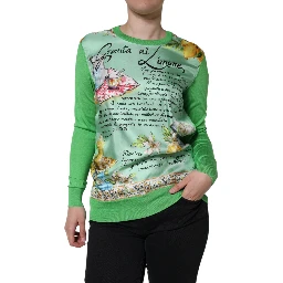 Green Silk Granita Al Limone Long Sleeves Sweater
