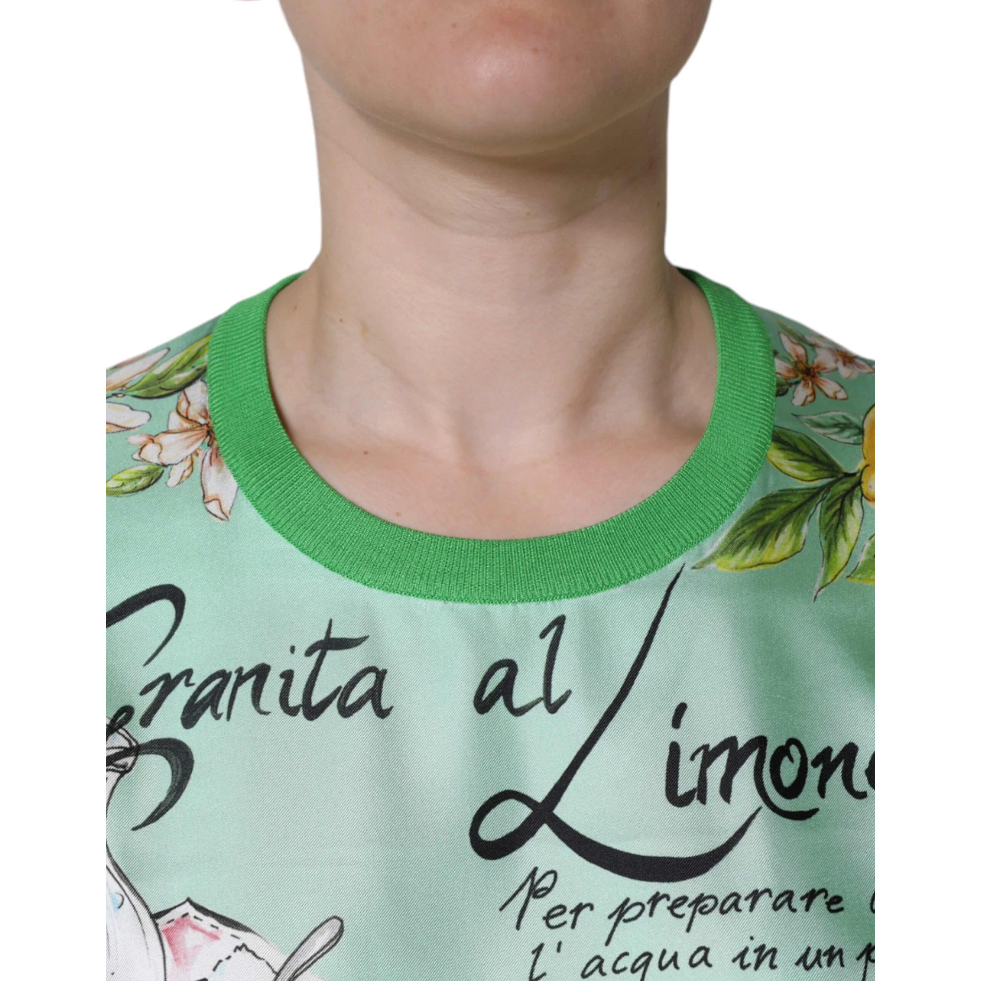 Green Silk Granita Al Limone Long Sleeves Sweater