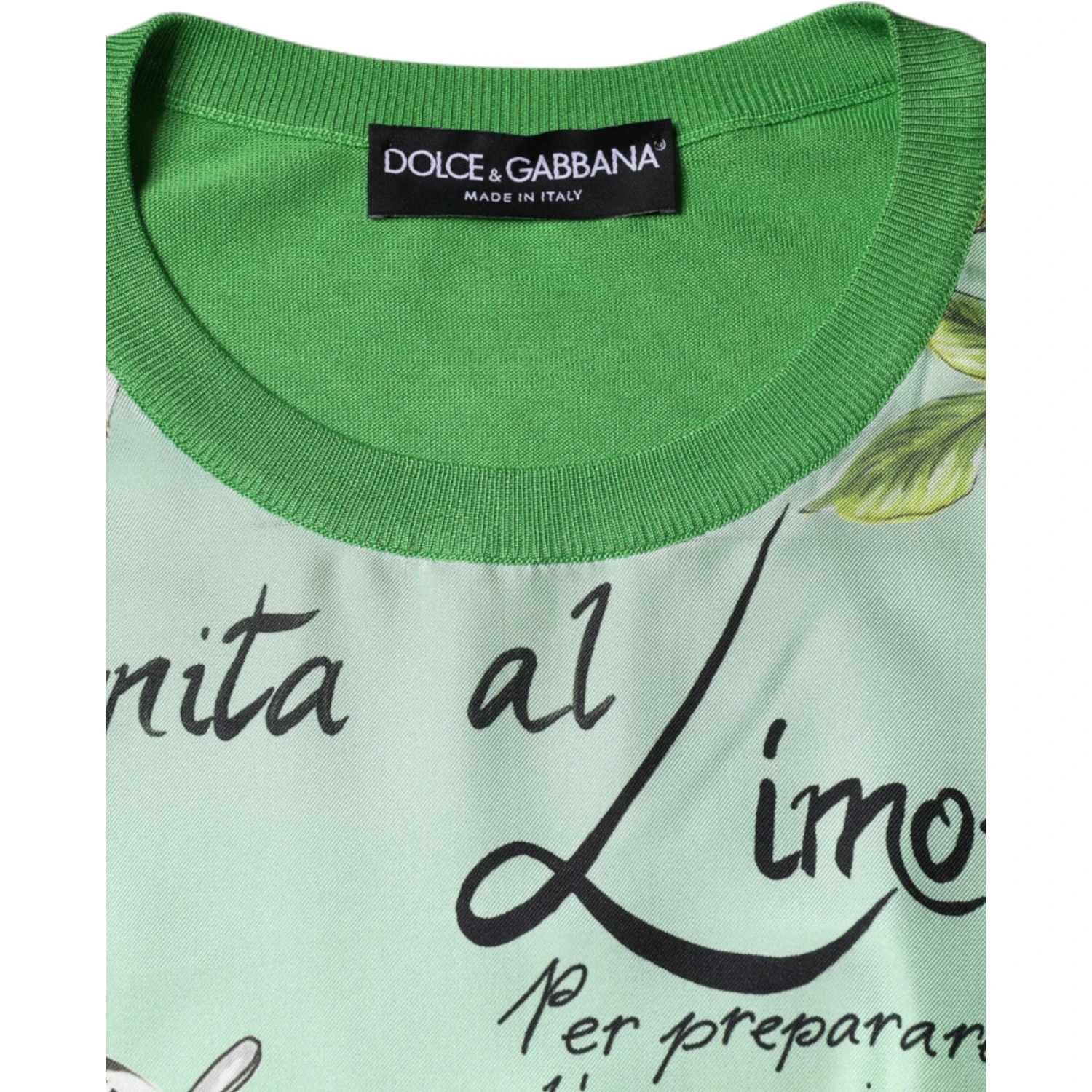 Green Silk Granita Al Limone Long Sleeves Sweater