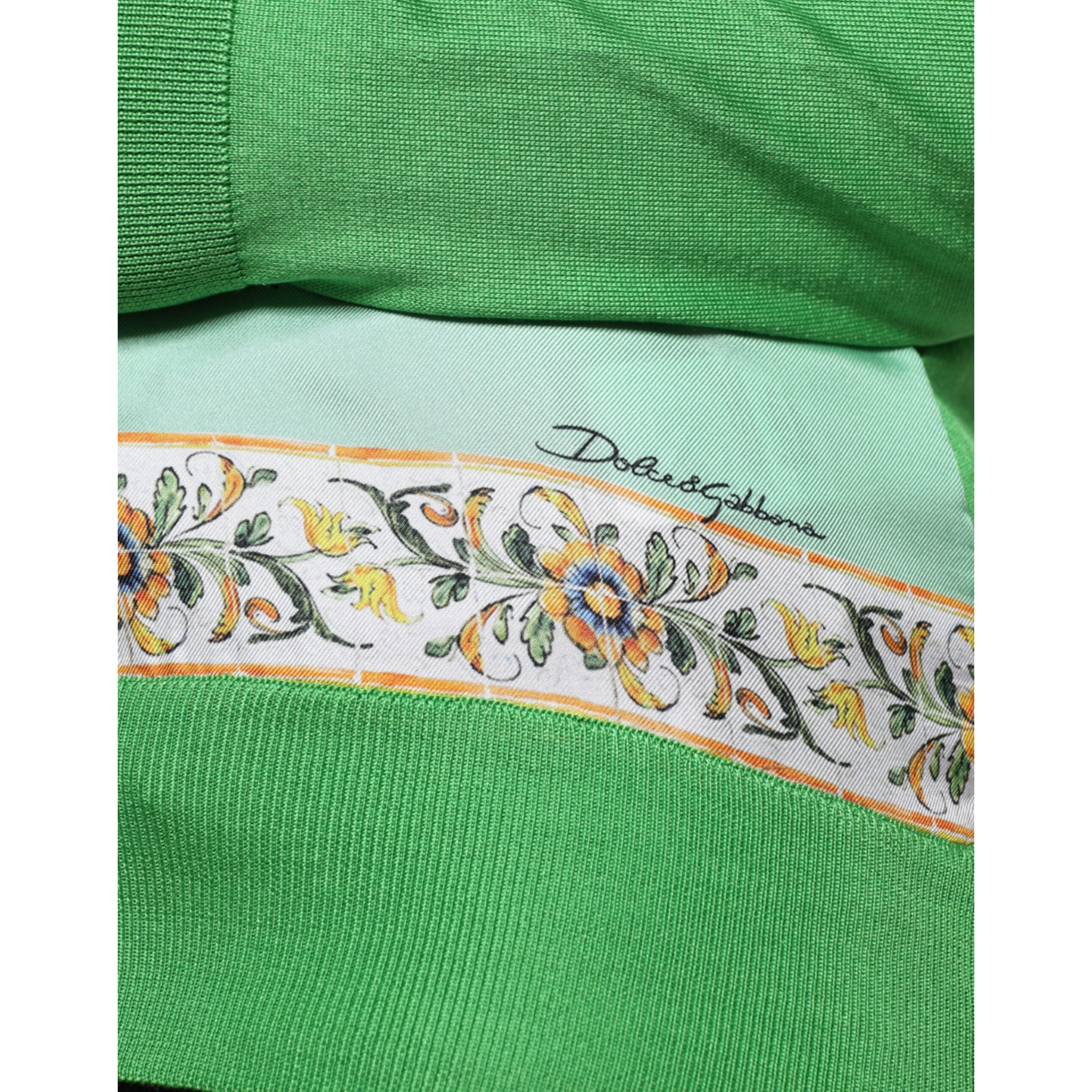 Green Silk Granita Al Limone Long Sleeves Sweater