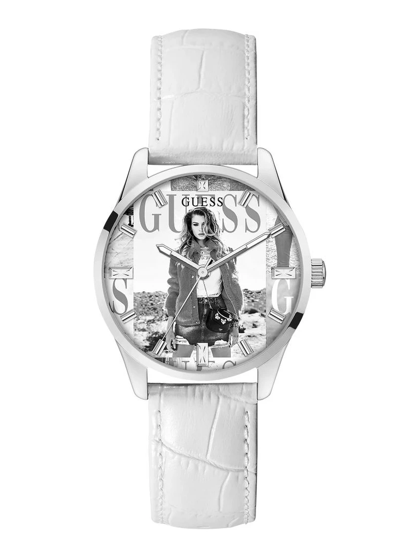 White Leather Dress Watch