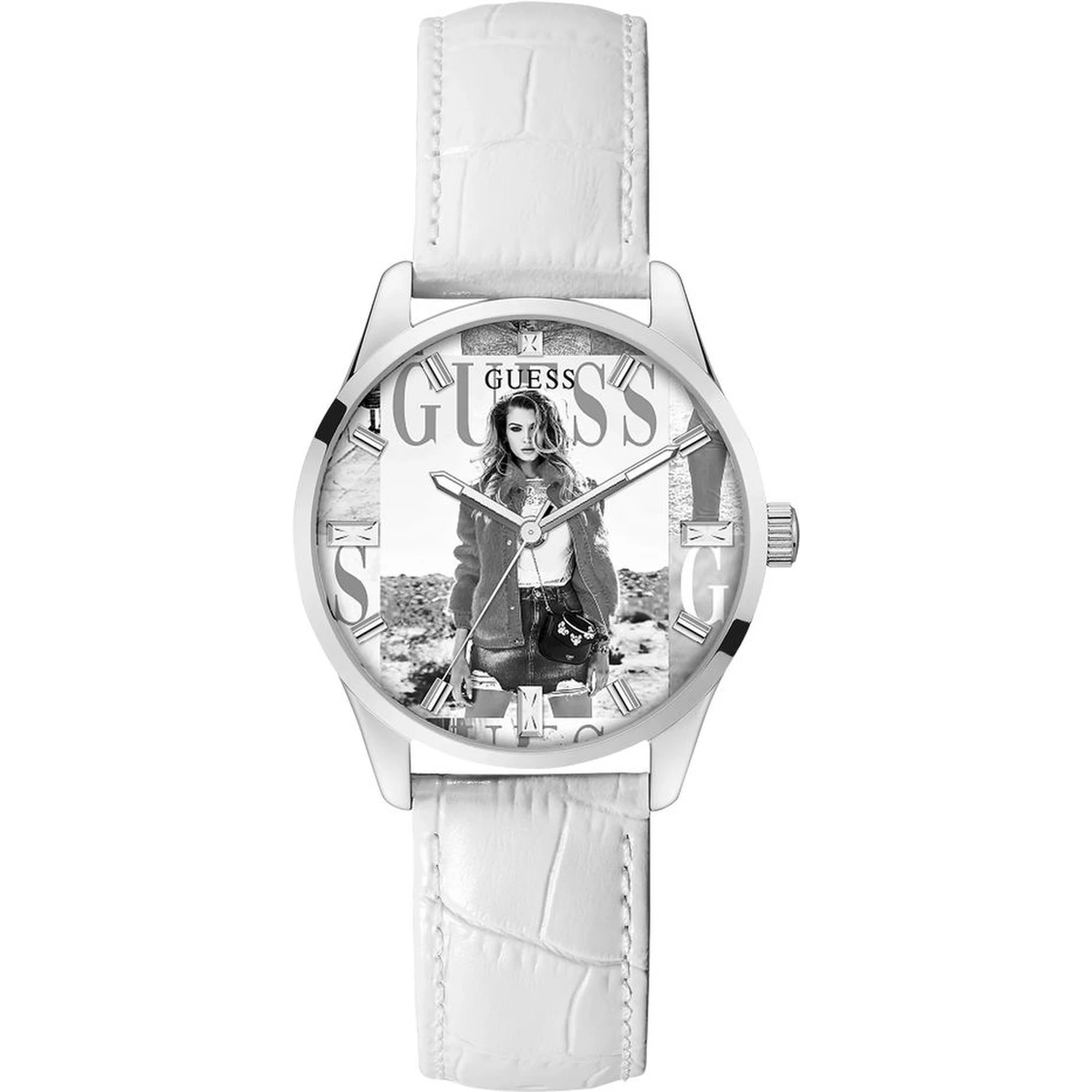 White Leather Dress Watch