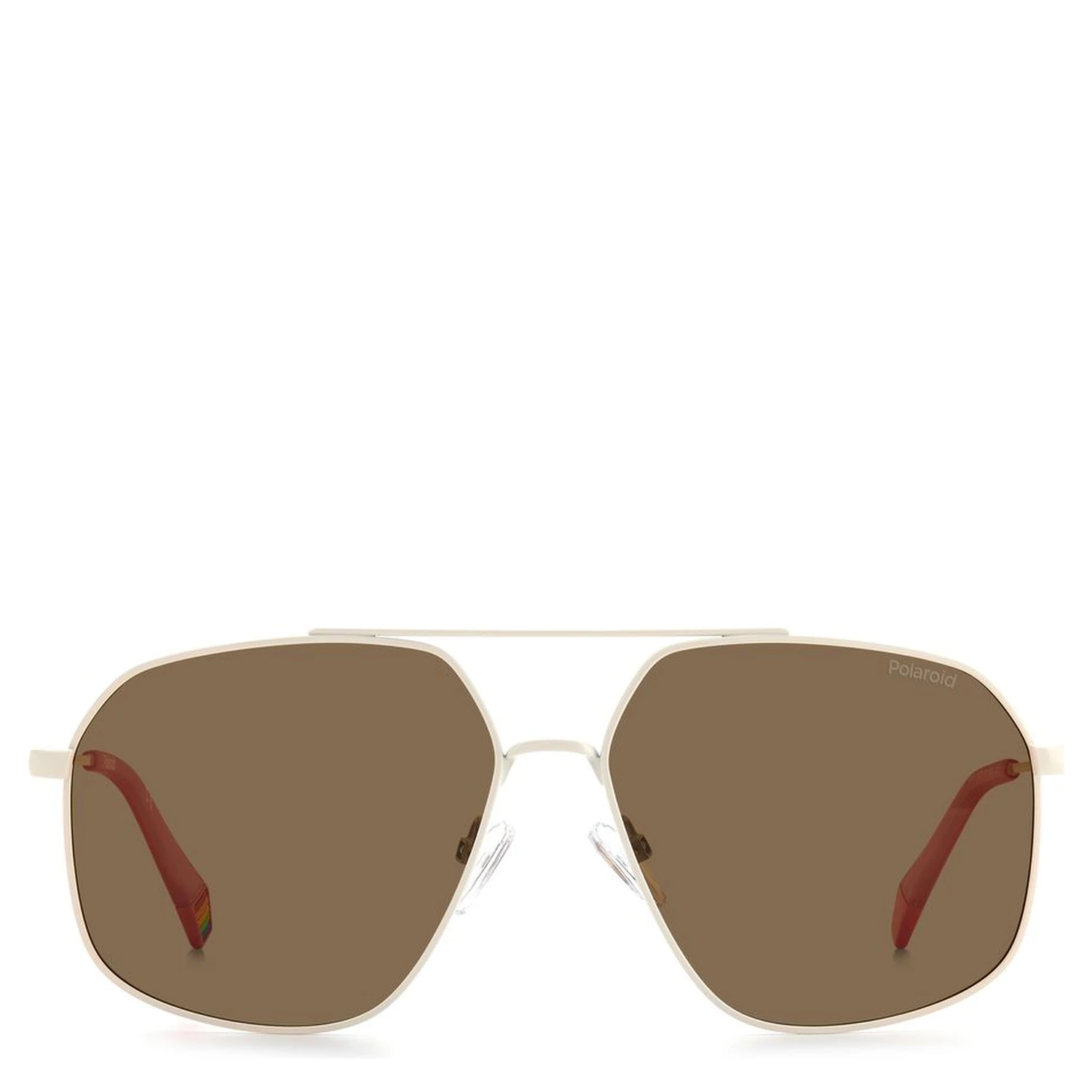 Beige Stainless Steel Sunglasses