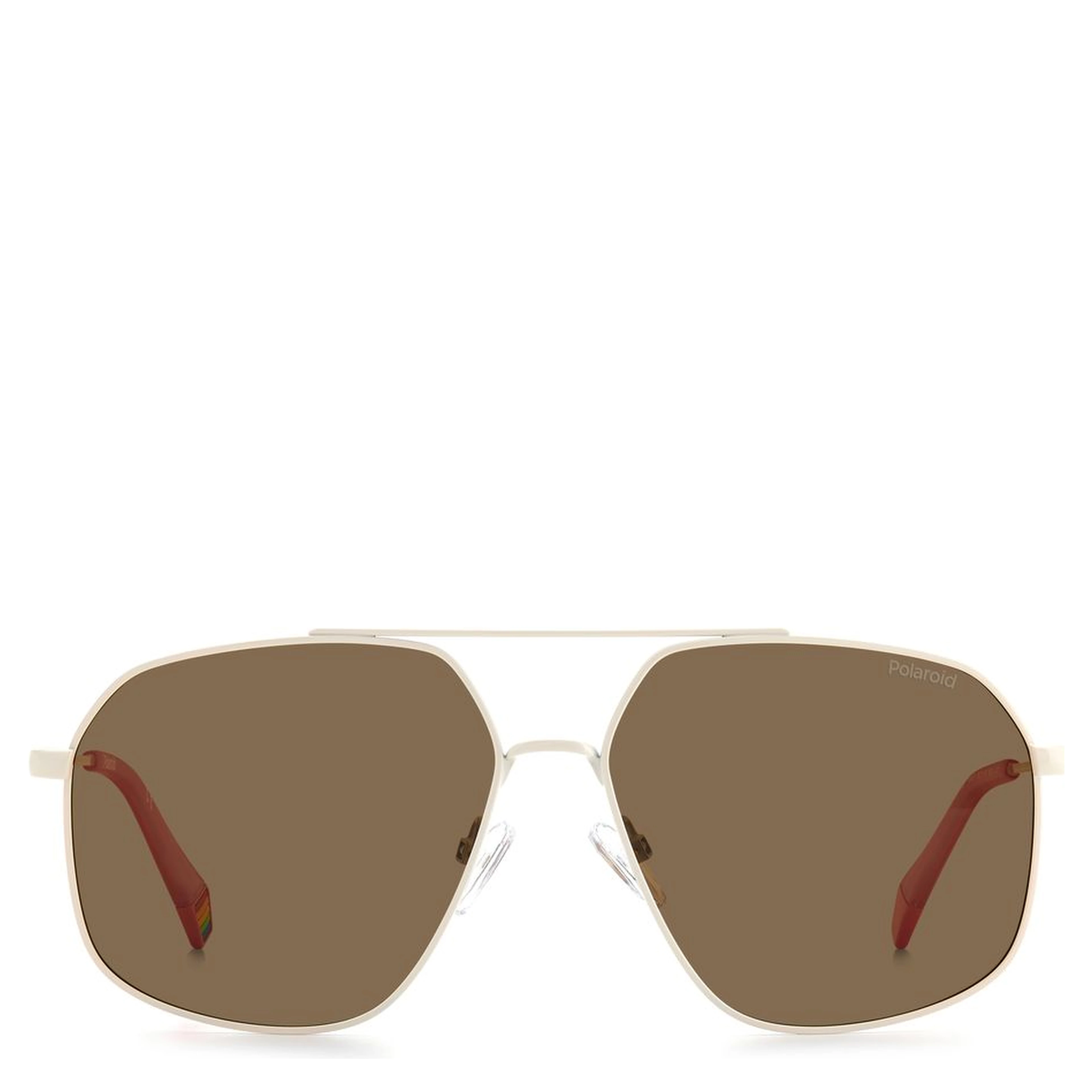 Beige Stainless Steel Sunglasses