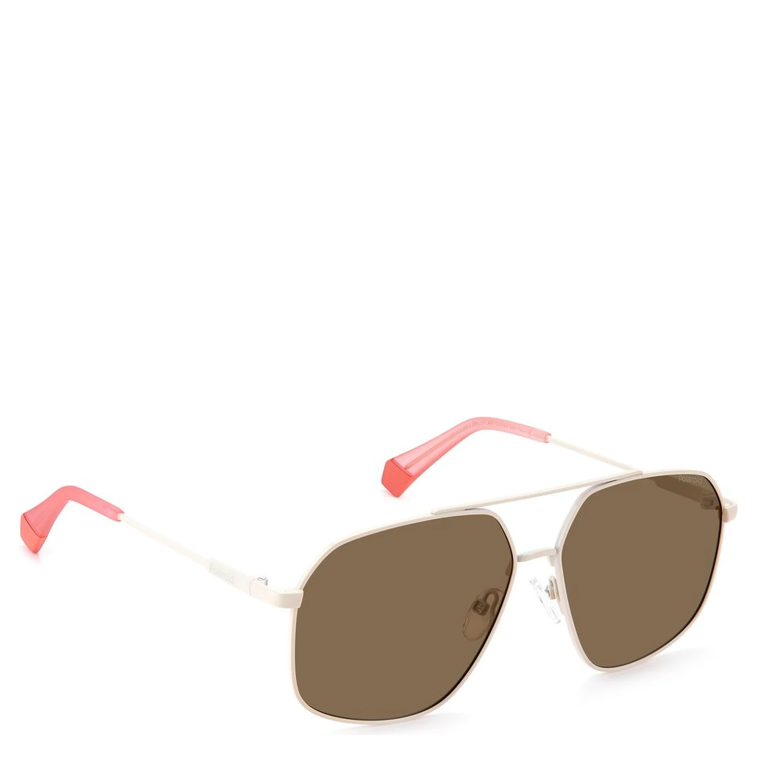 Beige Stainless Steel Sunglasses