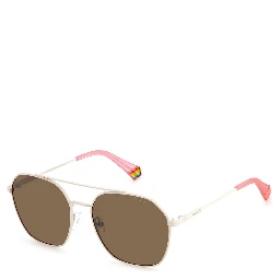 Beige Stainless Steel Sunglasses