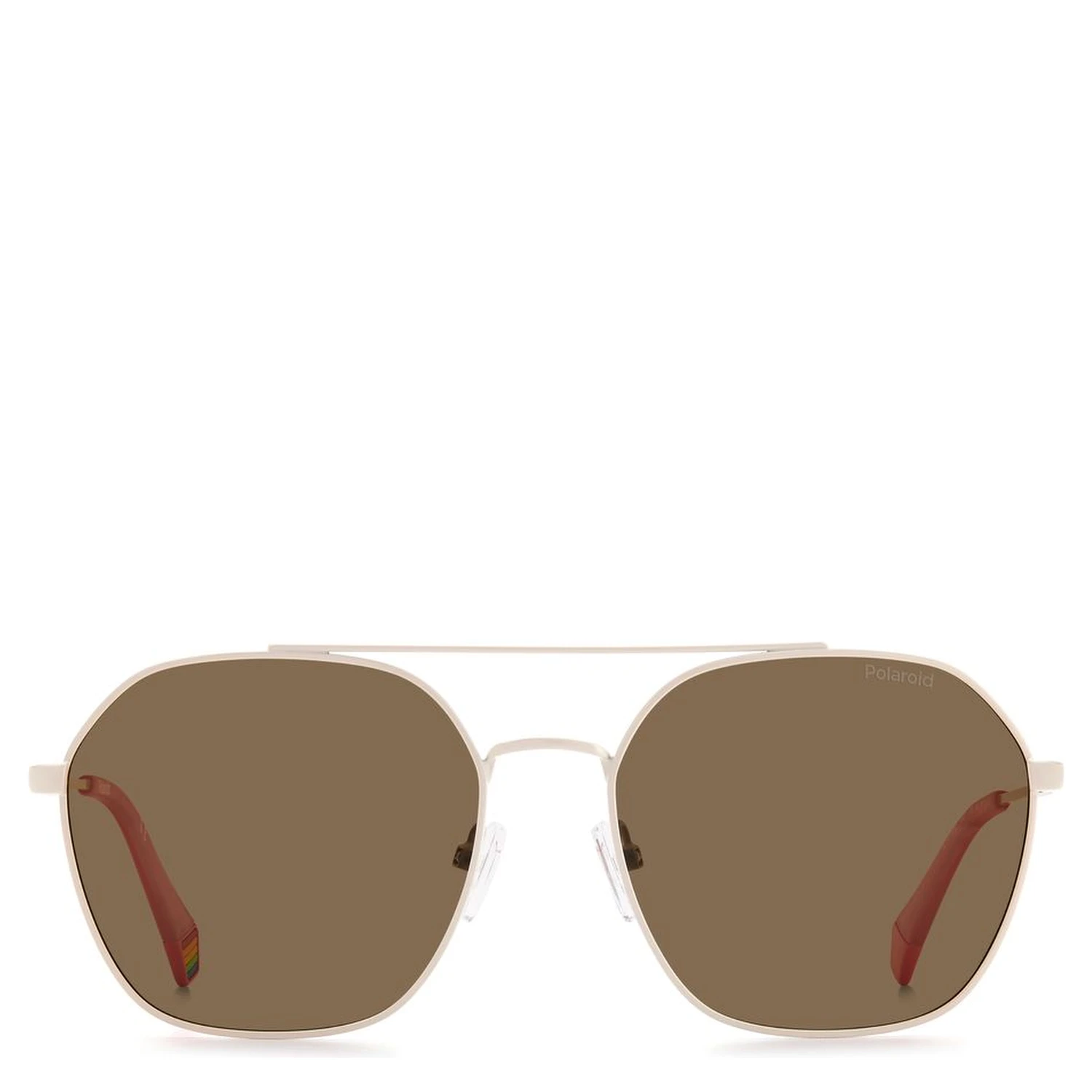 Beige Stainless Steel Sunglasses