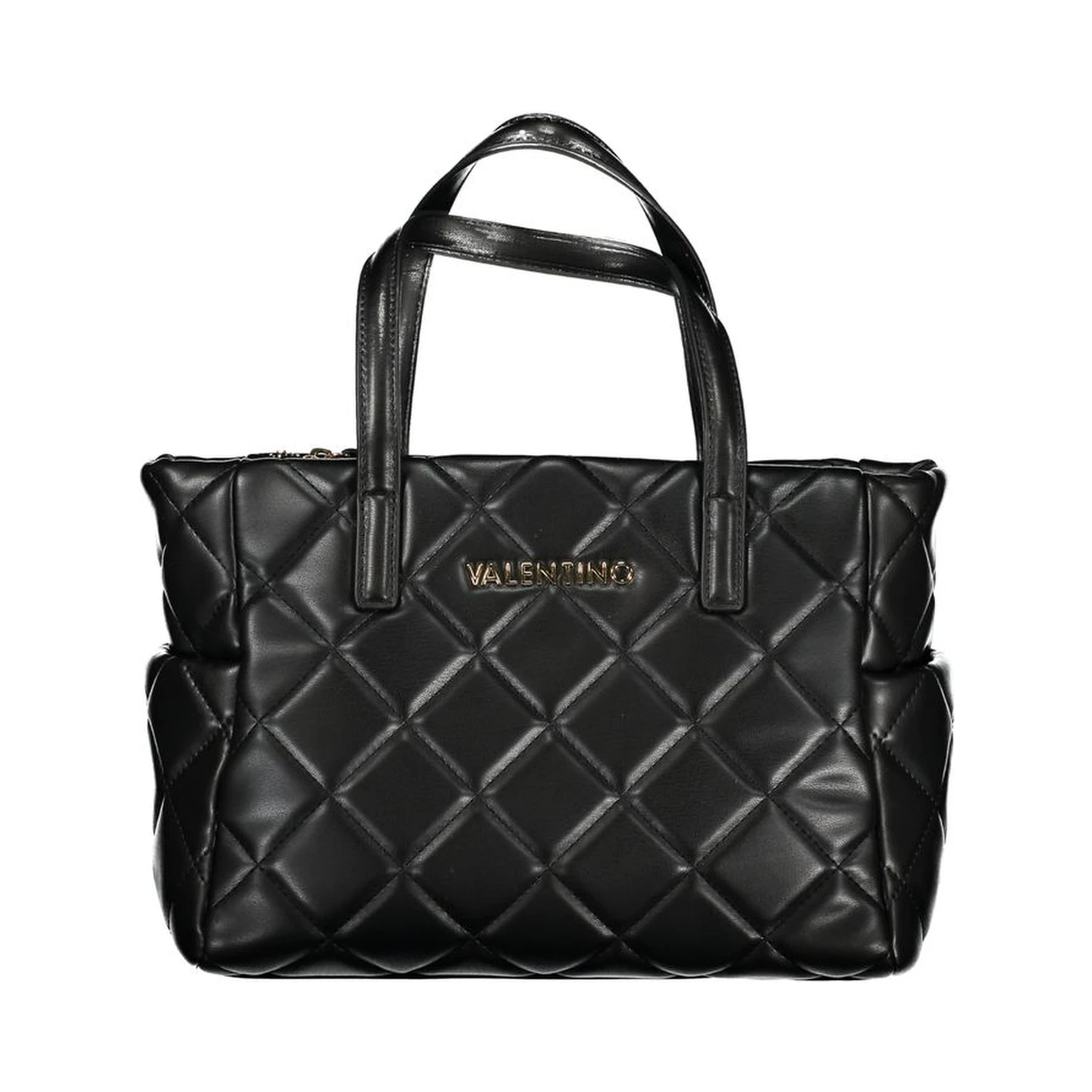 Black quilted handbag