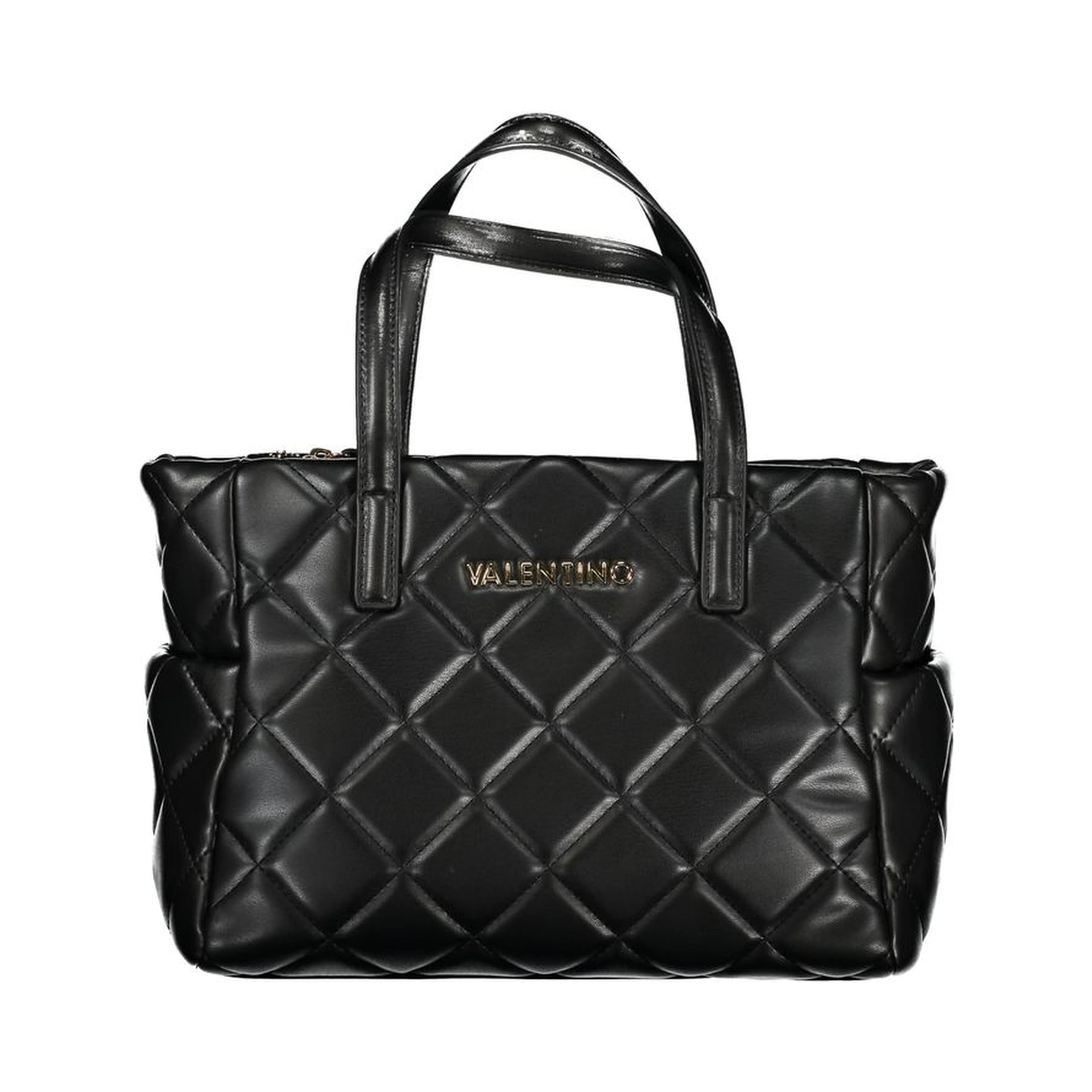 Black quilted handbag