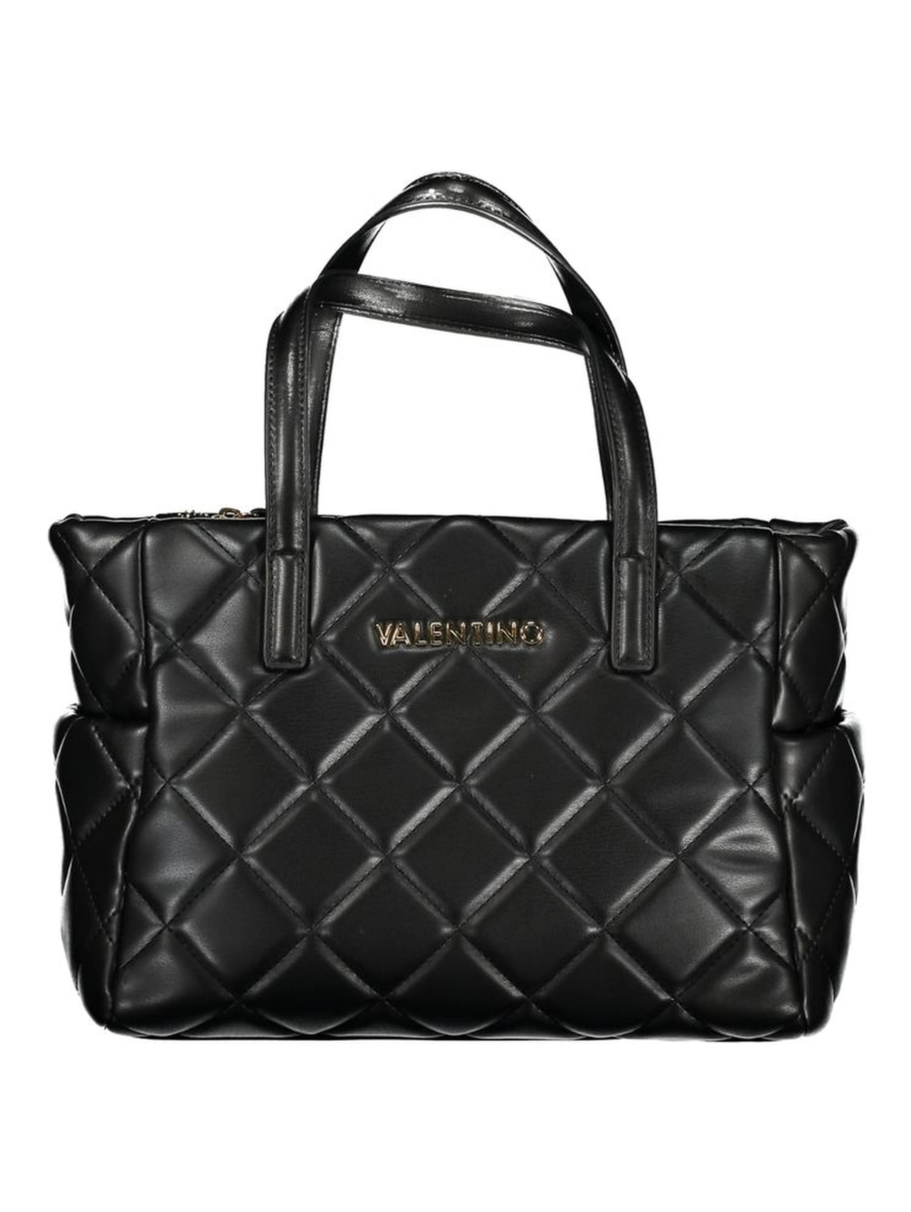Black quilted handbag