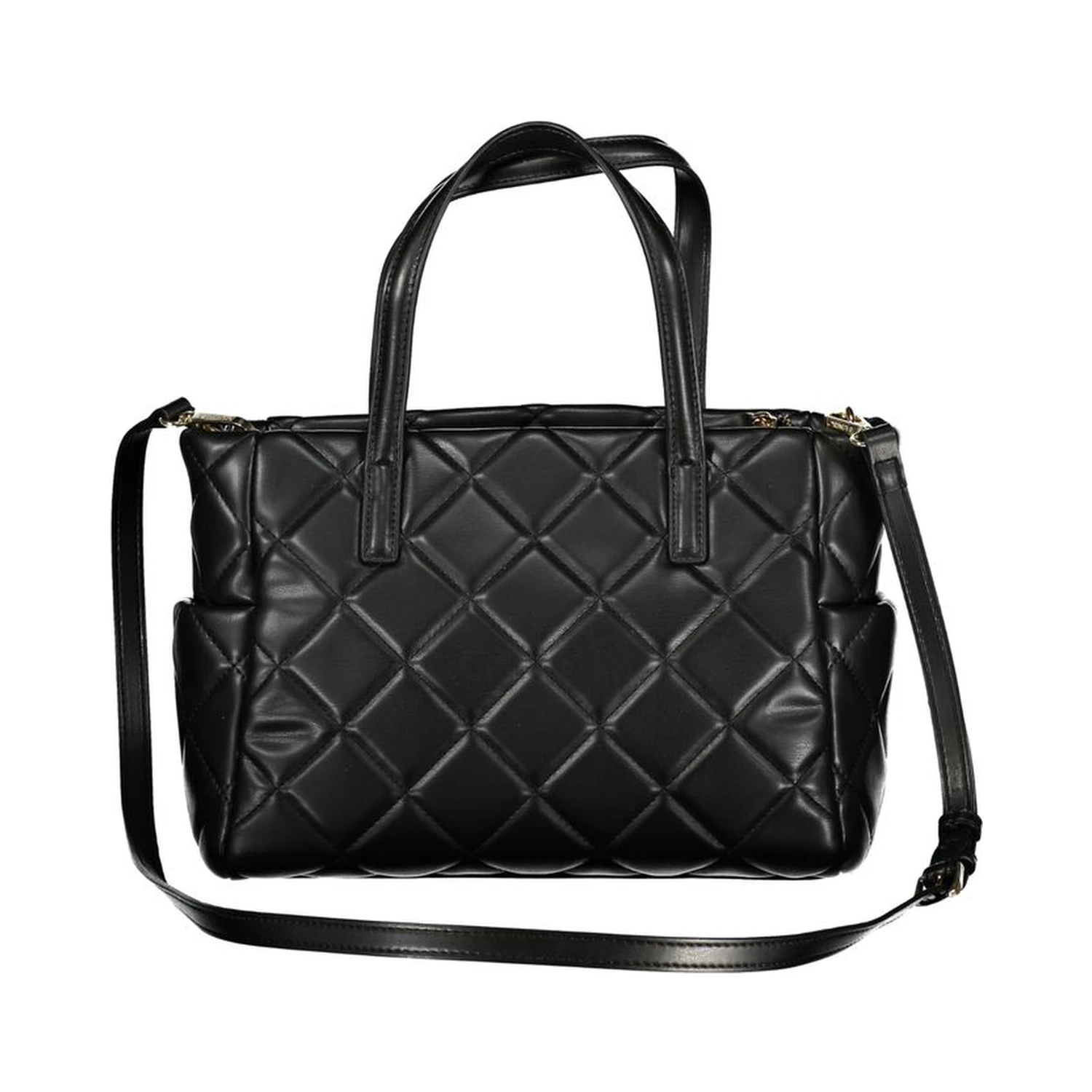 Black quilted handbag