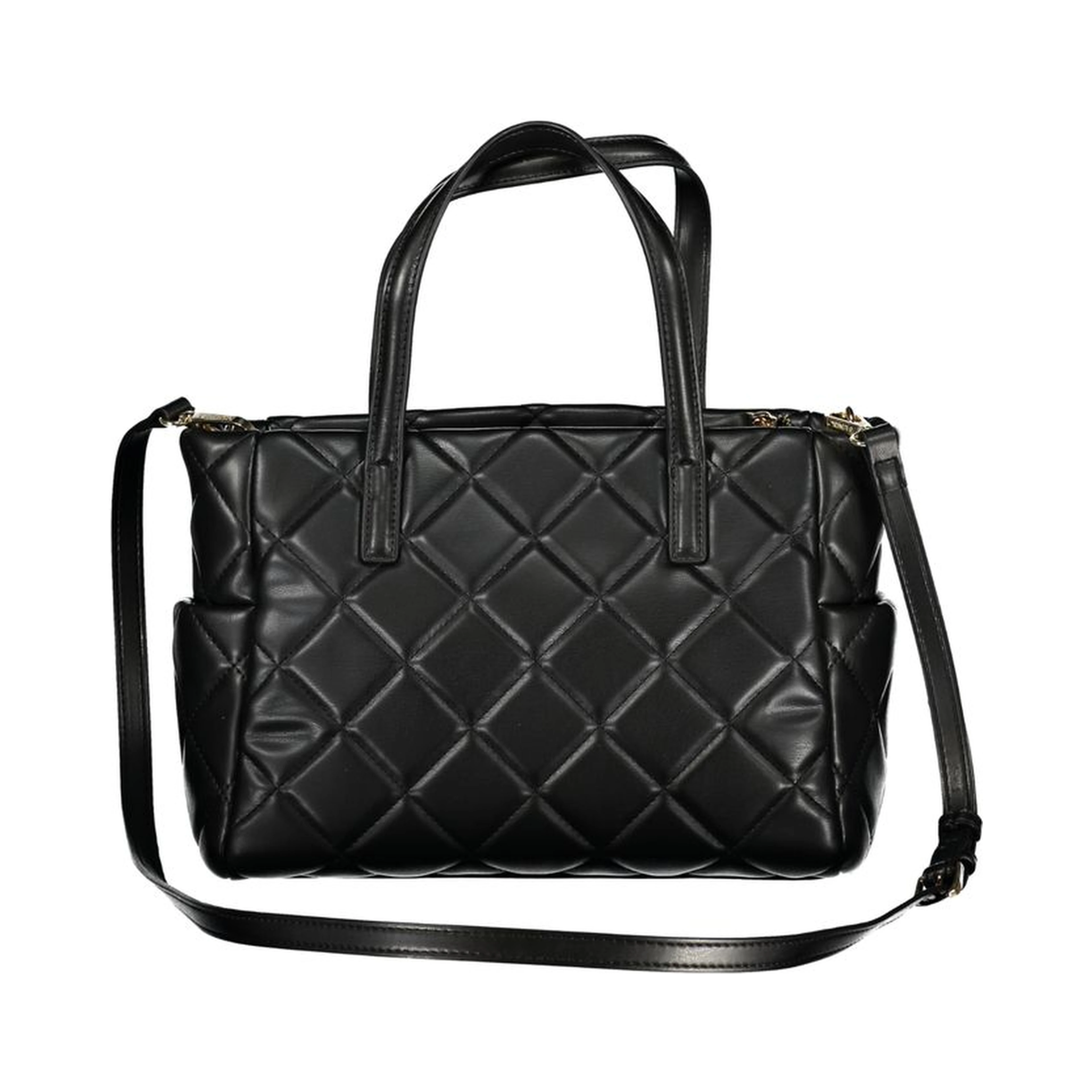 Black quilted handbag