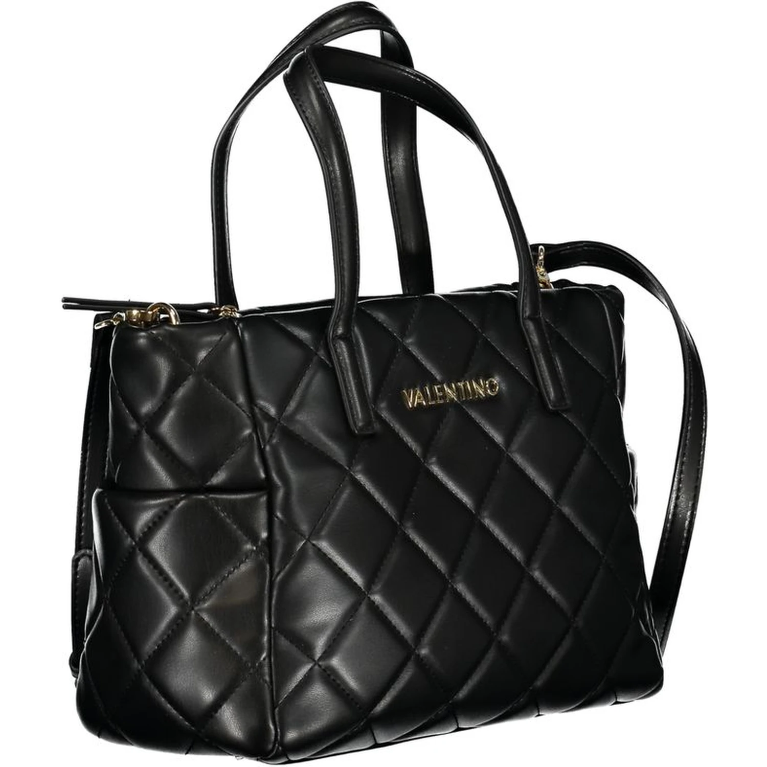 Black quilted handbag