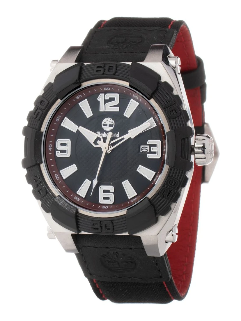 Black Leather Sport Watch