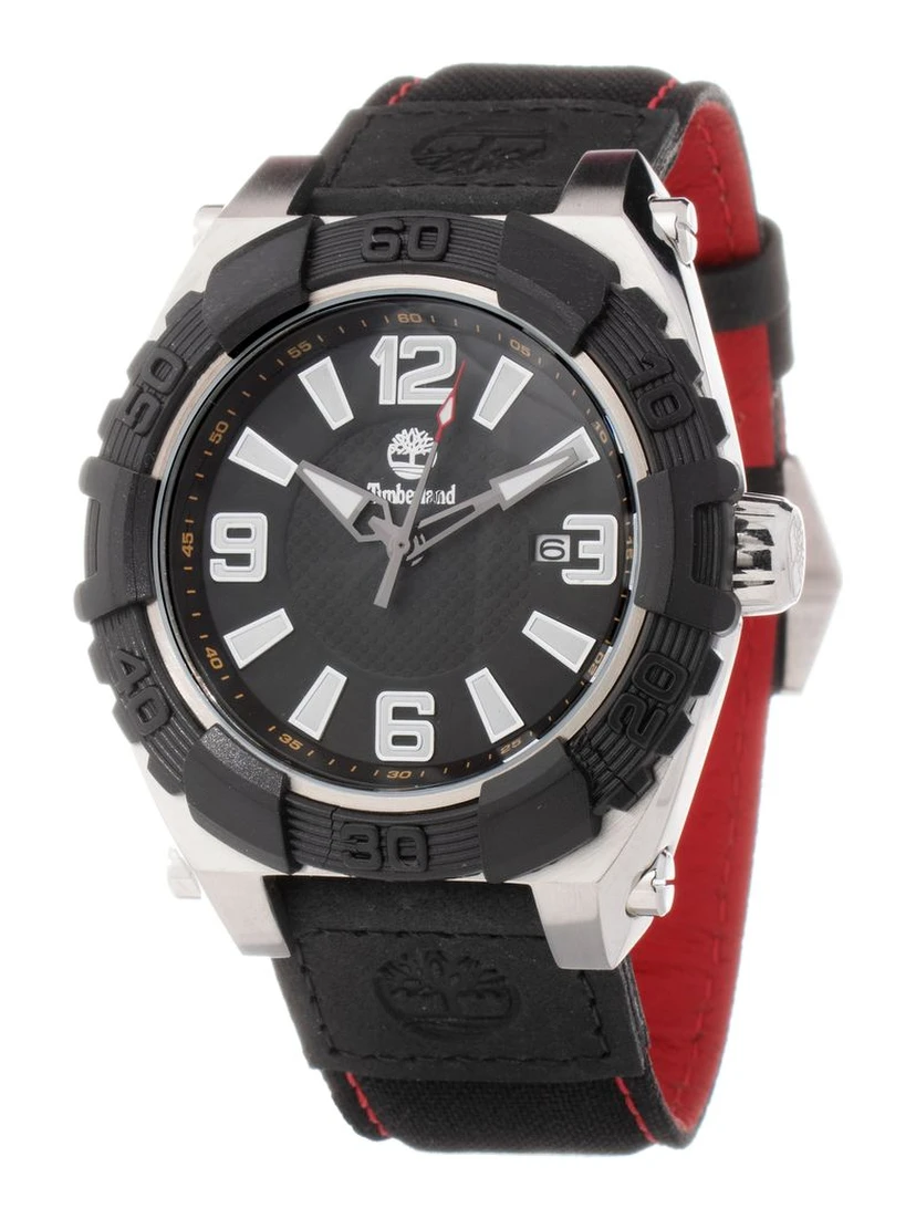 Black Leather Sport Watch
