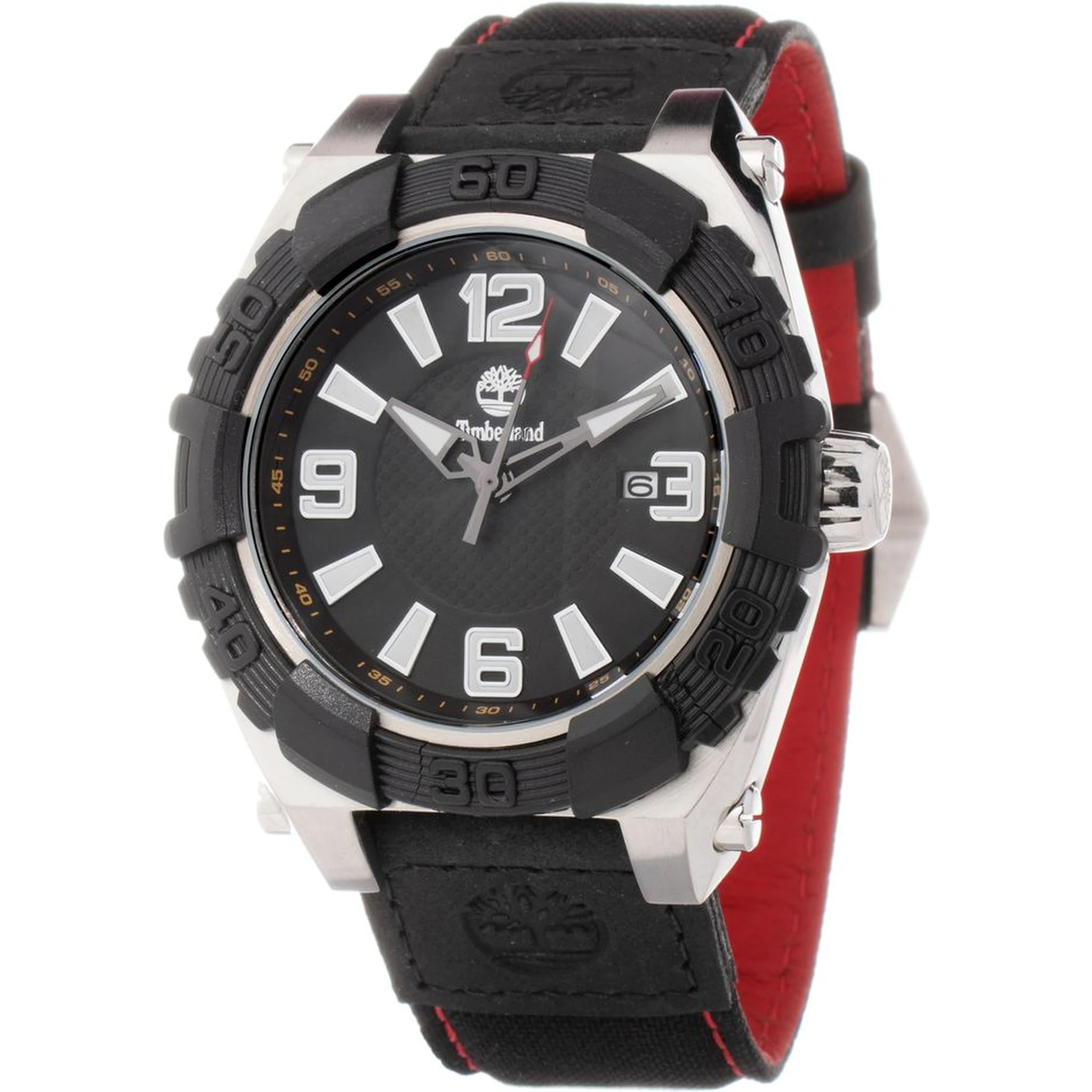 Black Leather Sport Watch