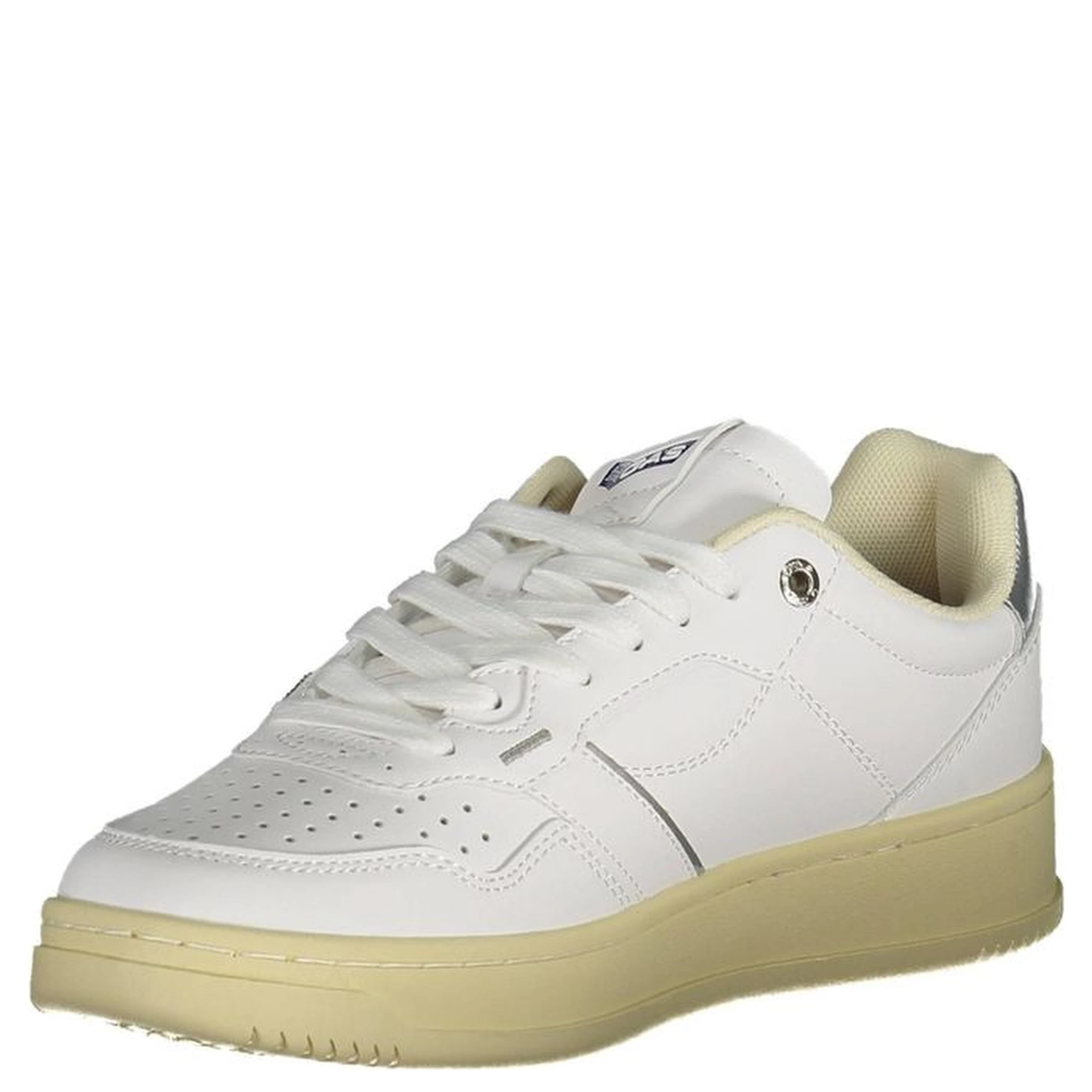 White Artificial Leather Sneaker