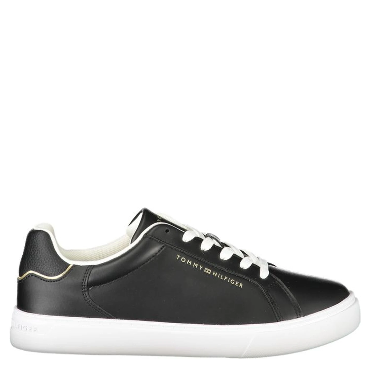 Women's black leather sneakers