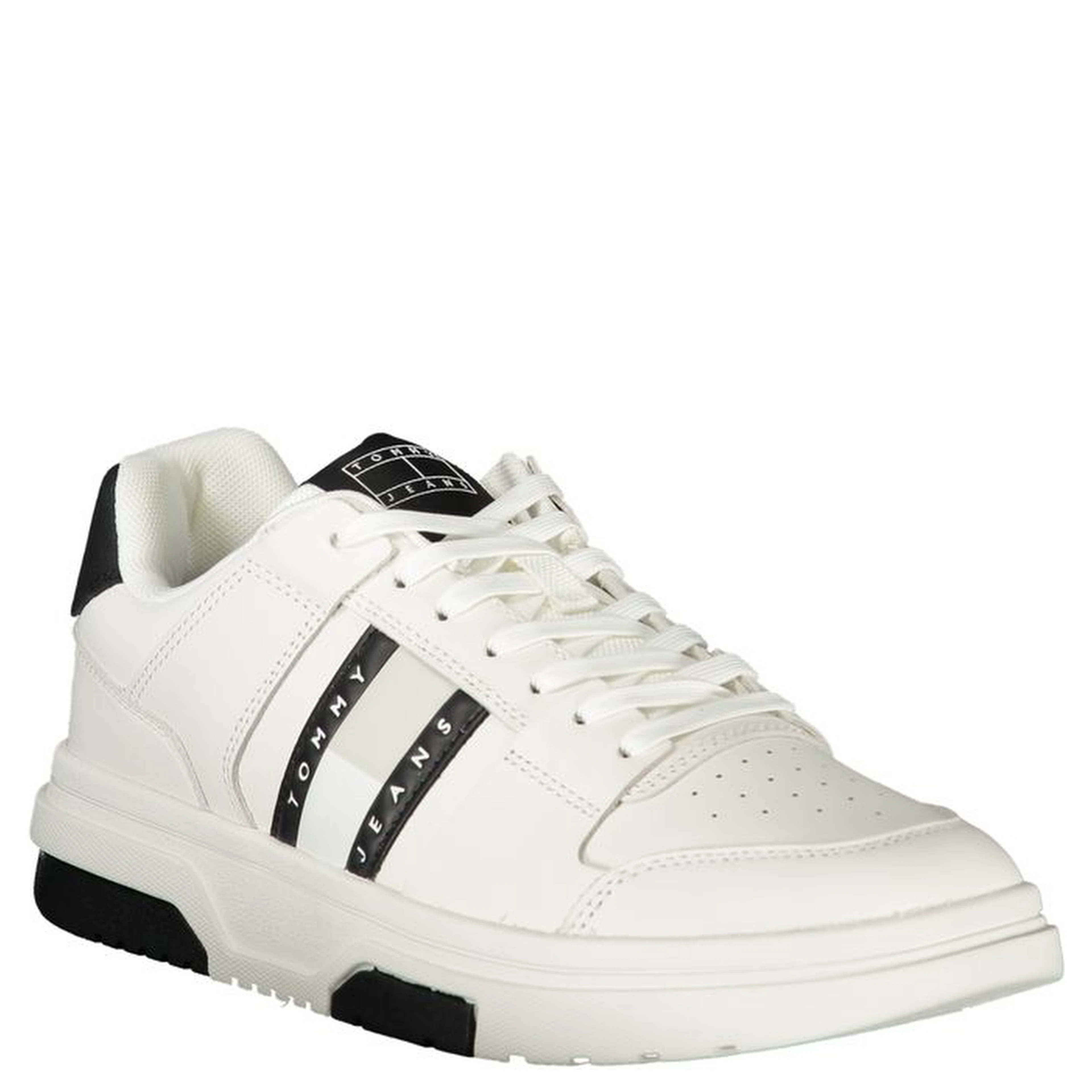 Brooklyn Leather Cleat Trainers in white with black