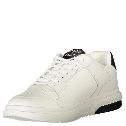 Brooklyn Leather Cleat Trainers in white with black