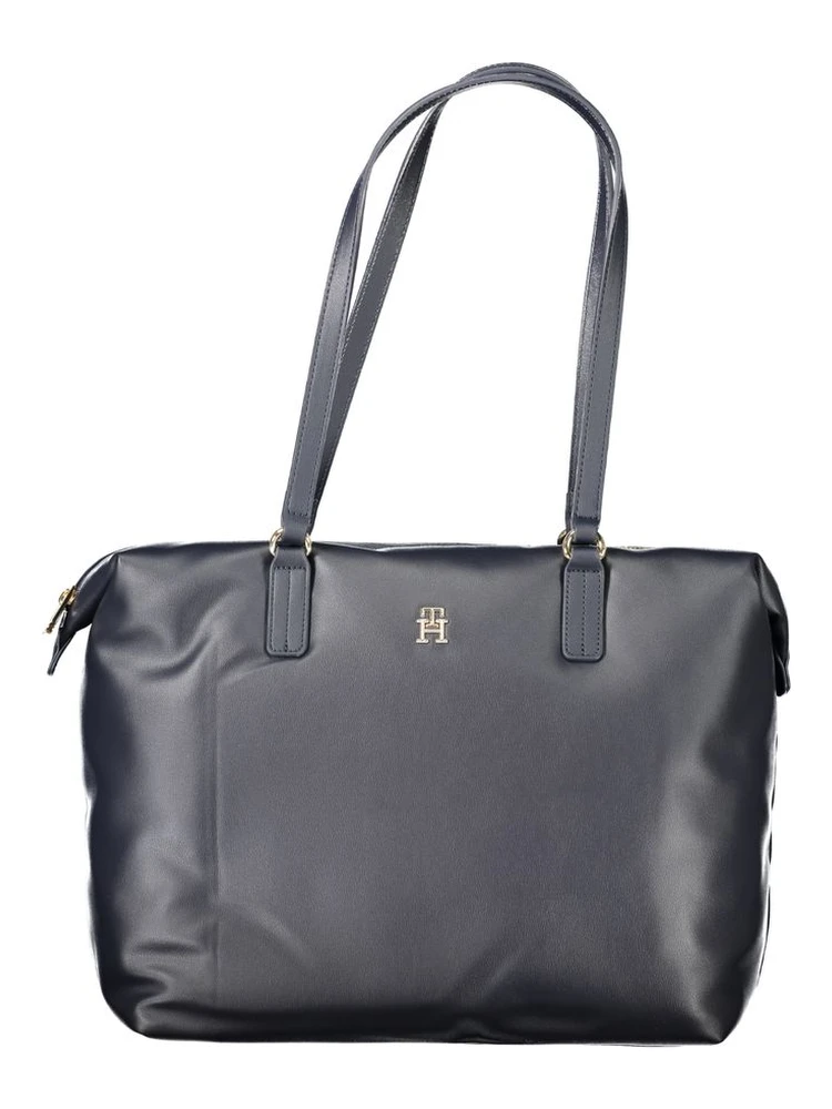 Blue Polyester Handbag