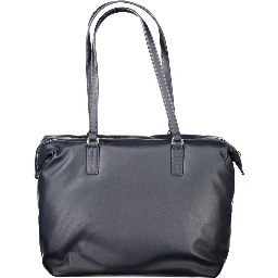 Blue Polyester Handbag