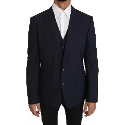 Blue Wool MARTINI Blazer Vest 2 Piece