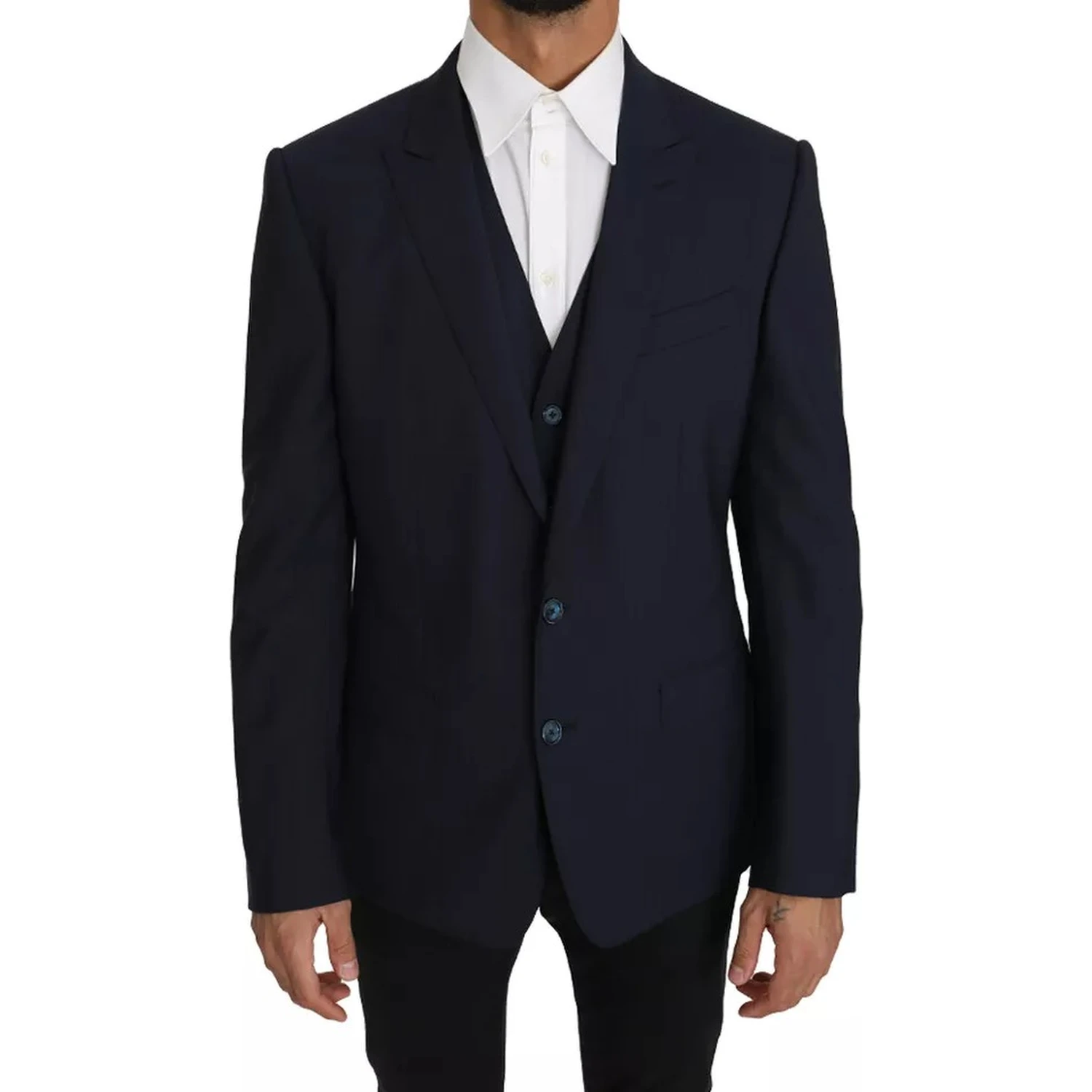 Blue Wool MARTINI Blazer Vest 2 Piece