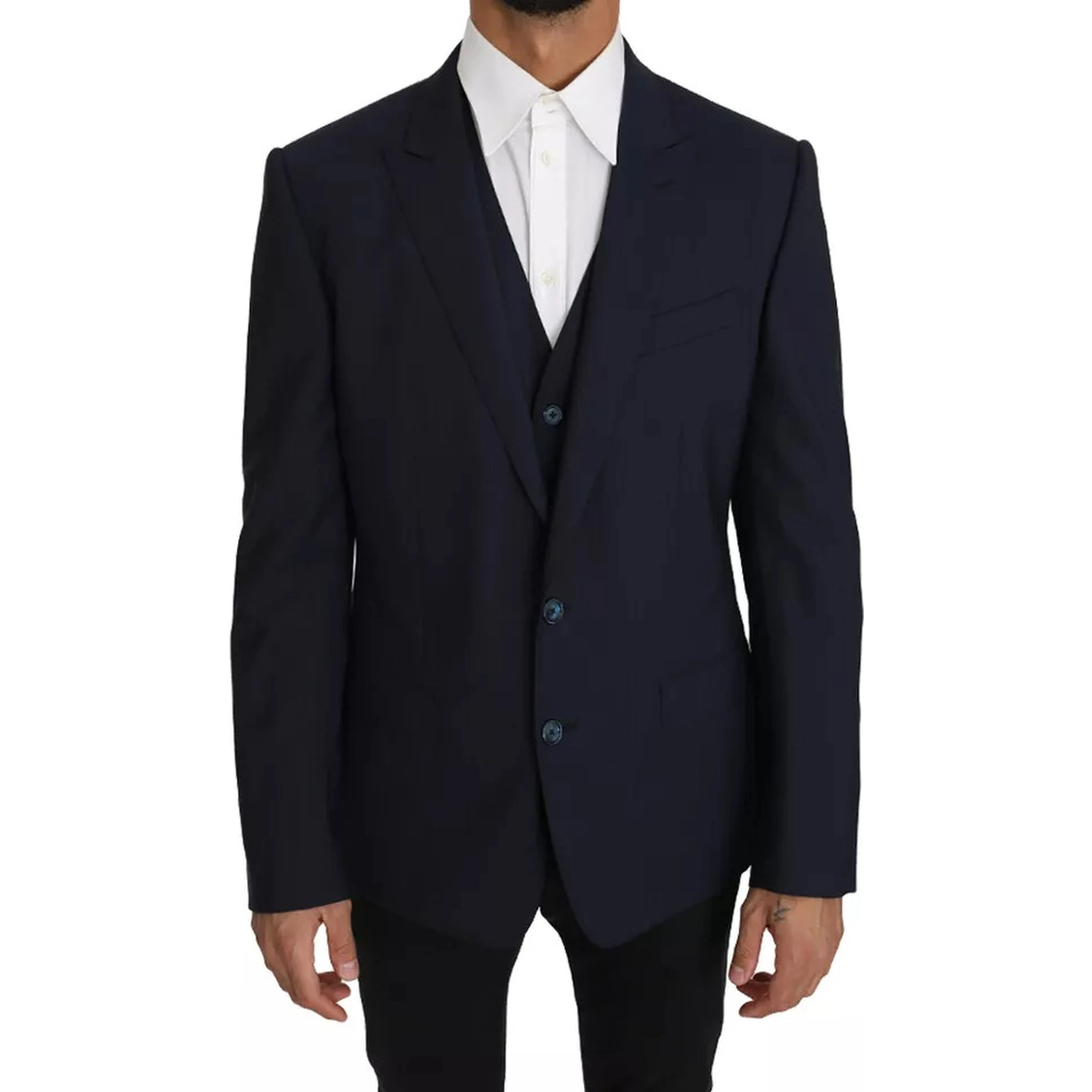 Blue Wool MARTINI Blazer Vest 2 Piece