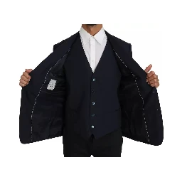Blue Wool MARTINI Blazer Vest 2 Piece