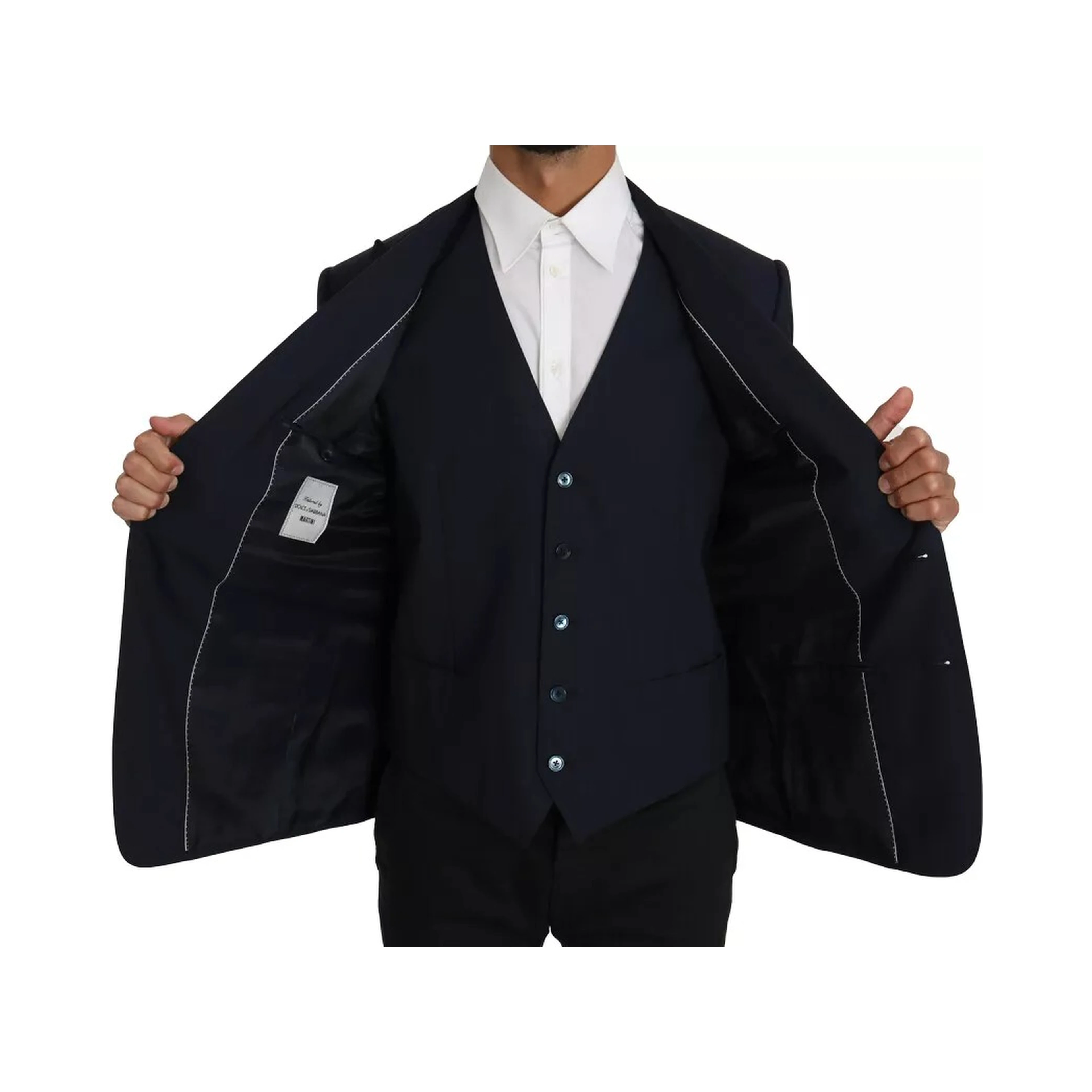 Blue Wool MARTINI Blazer Vest 2 Piece