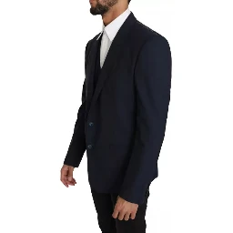 Blue Wool MARTINI Blazer Vest 2 Piece